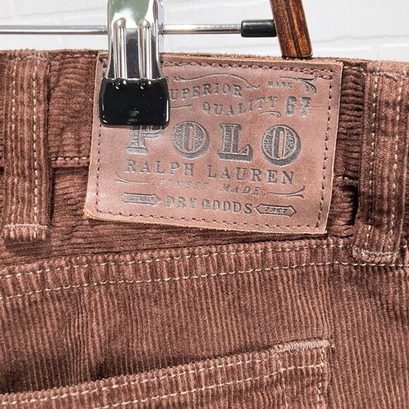 Polo Ralph Lauren Pants Mens 38Wx30L Act 27L‎ Brown Corduroy Cotton - Picture 3 of 13